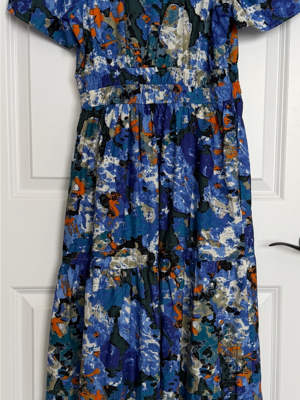 Anthropologie Somerset Blue Floral Tiered Maxi Dress - Picture 4 of 6